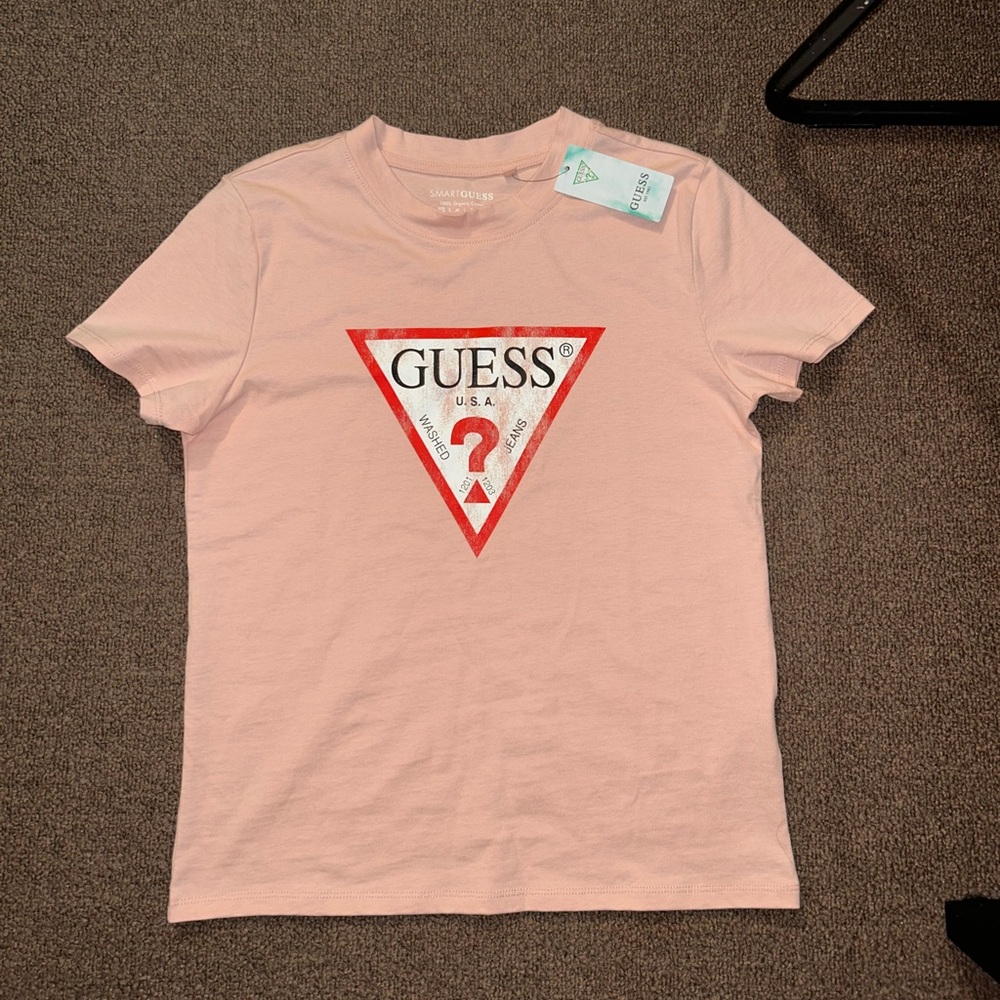 VINTAGE GUESS WOMENS PINK TSHIRT WITH MINI REUSABLE TOTE!